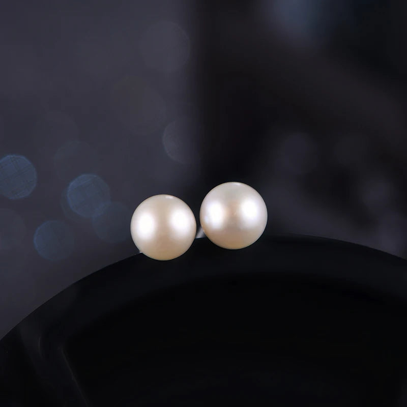 ATTAGEMS Natural Freshwater Pearl Stud Earrings For Women Real 925 Sterling Silver Jewelry for Engagement Wedding Gift Wholesale