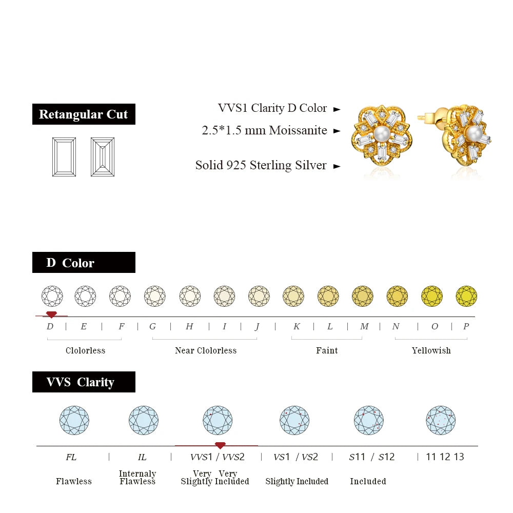 ATTAGEMS 2023 Luxurly Moissanite Earrings for Women 925 Sterling Silver Passed Diamond Test Engegament Party Gift Fine Jewelry